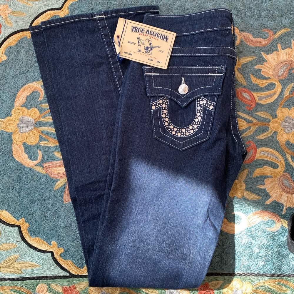 True religion Joey clear crystal flare jeans